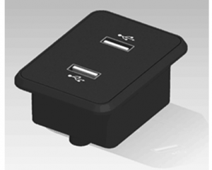 Ładowarka USB x2  DC5V/2.5A - wbudowany zasilacz i przewód zasilający