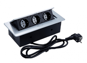 Moduł elektryczny II -  3 gniazda wpuszczany + przewód