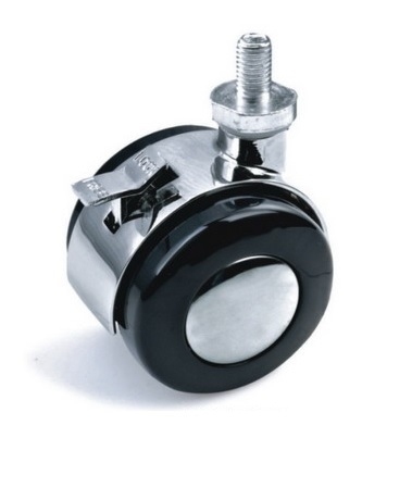 Kółko skrętne Φ50, ozdobne, wzmocnione, z hamulcem, montaż na śrubie M8