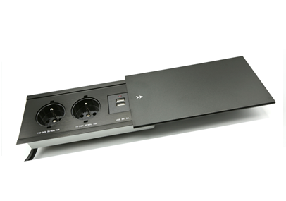 Moduł elektryczny III USB -  2 gniazda + USB x2, wpuszczany + przewód