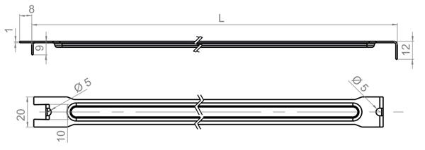 Listwa wzmacniająca dno szuflady typ Victor