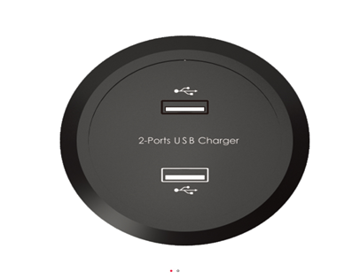 Ładowarka USB x2  DC5V/2.5A - wbudowany zasilacz i przewód zasilający