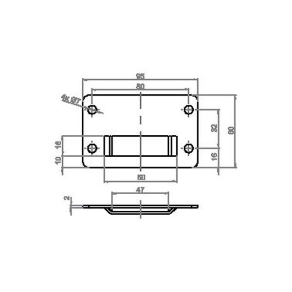 Płytka montażowa do belki środkowej łóżka