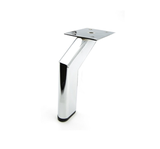 Noga z drążka - SL 004 - wysokość 130 mm, chrom/czarny