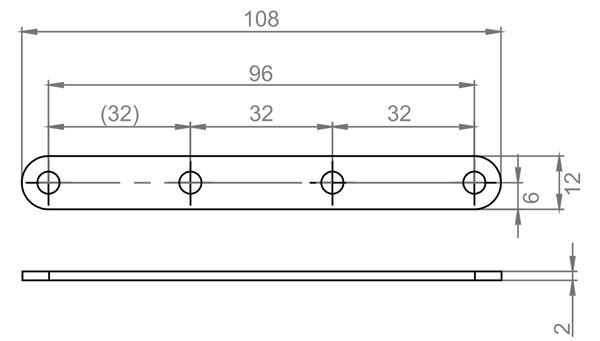 Łącznik frontu 108x12x2mm