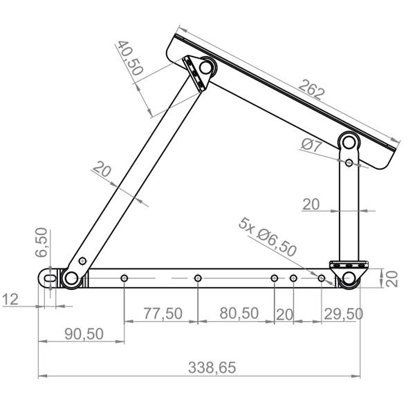 Mechanizm podnoszenia łóżka, średni