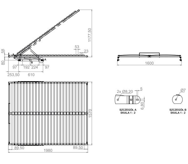 Rama łóżka podnoszona :STANDARD