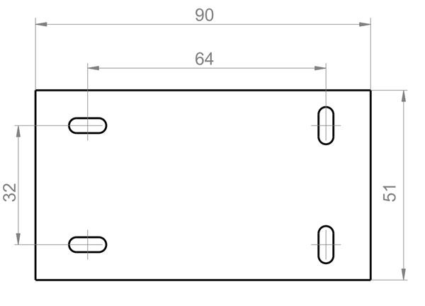 Łącznik frontu 90x51x1,5mm