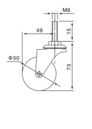 Kółko skrętne Φ50mm, 