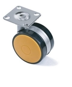 Kółko skrętne Φ60mm, ozdobne, bez hamulca, montaż płytka