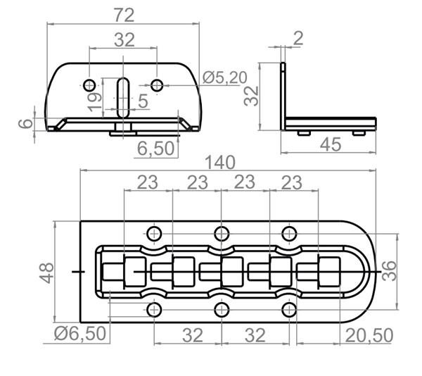 Zaczep łoża regulowany