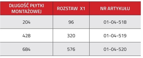 Podpórka półki podwójna Φ16x120mm z płytką