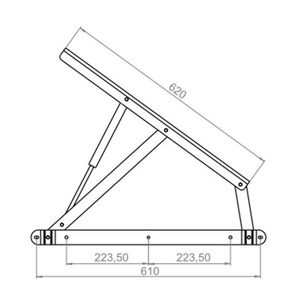 Mechanizm podnoszenia łóżka, ze sprężynami gazowymi