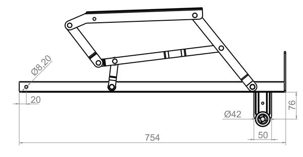 Wózek szuflady łóżka z gumowanymi kółkami