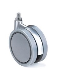 Kółko skrętne Φ100mm, ozdobne, montaż trzpień M10, bez hamulca, kolor szary