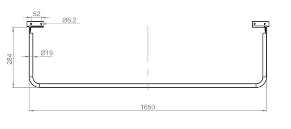 Nóżka meblowa rozkładana 1650x284mm