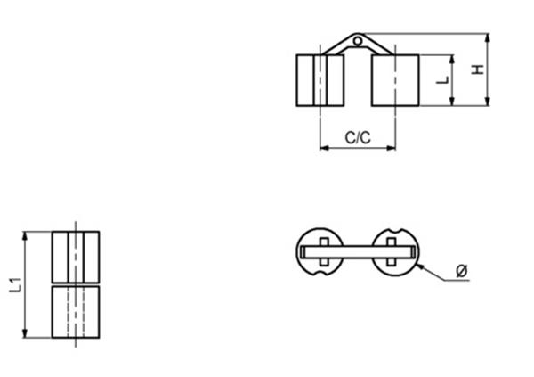 Zawias kołkowy do stołu, wpuszczany
