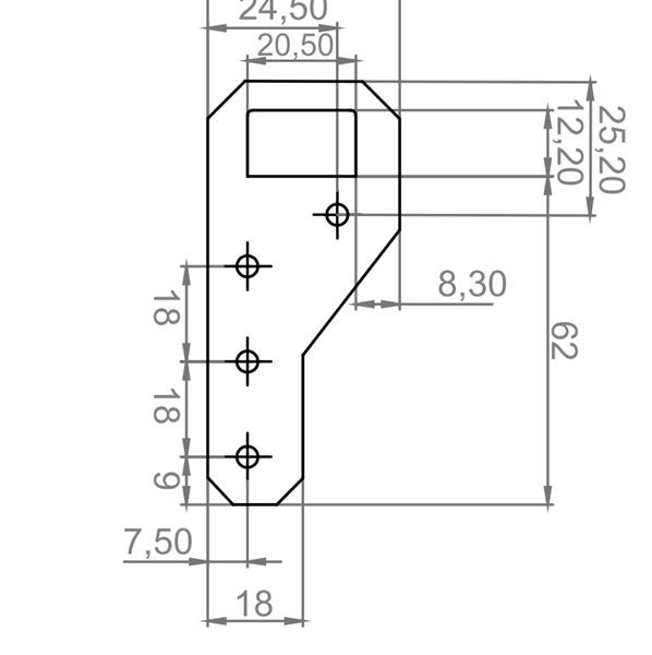 Zawieszka kątowa meblowa